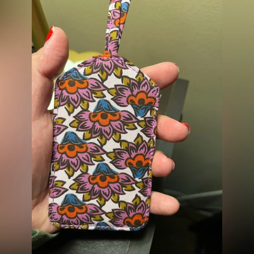 Vera Bradley Cotton Essential Luggage Tag Scaevola Fan NWOT - Picture 7 of 8